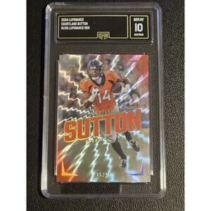 2024 Panini Luminance #19 Courtland Sutton Red GMA 10 #/25